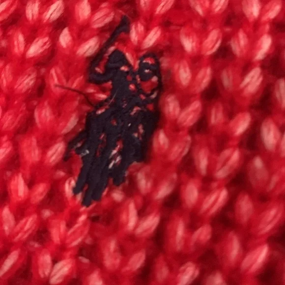 U.S Polo Association Red Knit Cable Cardigan Sweater - Picture 7 of 10